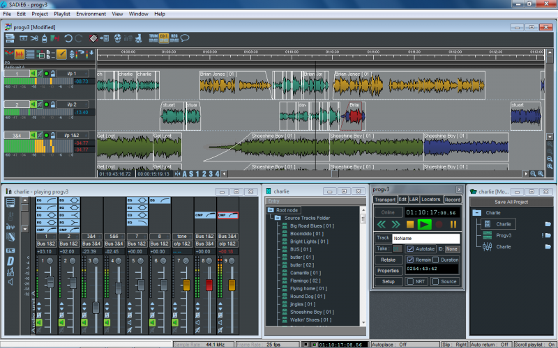 SADiE6 DAW Software Screenshot Radio Producer