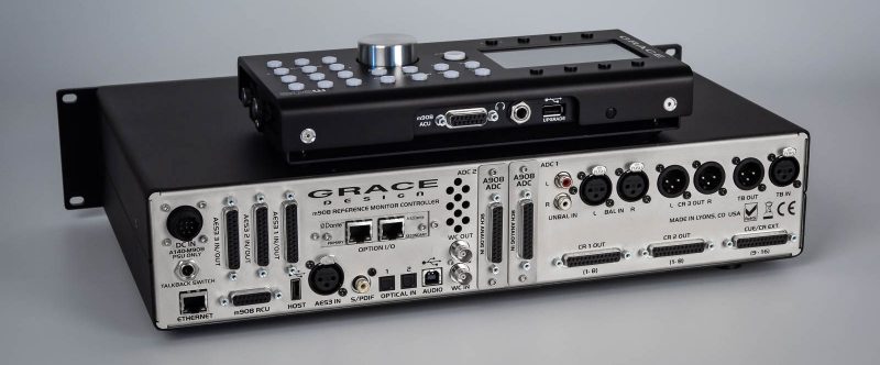 Grace Design m908 Mehrkanal Monitor Controller Immersive Display Detail Rückseite Anschlüsse Schwarz multi channel black back connectors USA