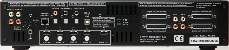 Smyth Research Realiser A16 Pro AES Rückseite Anschlüsse back panel connectors