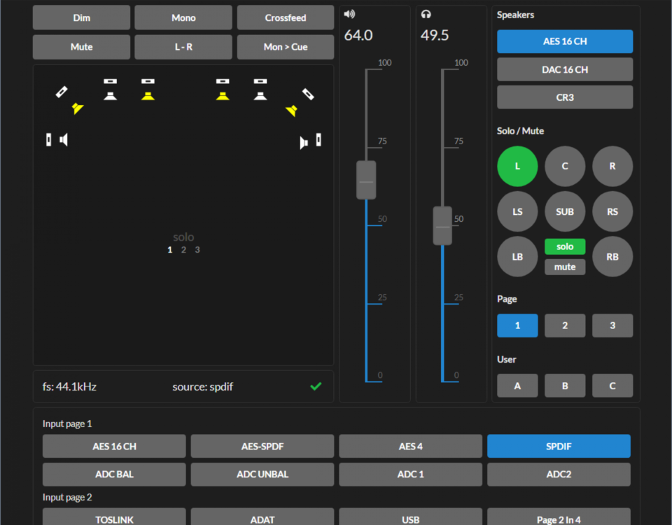 Screenshot vom Web Interface des m908 Monitor Controllers